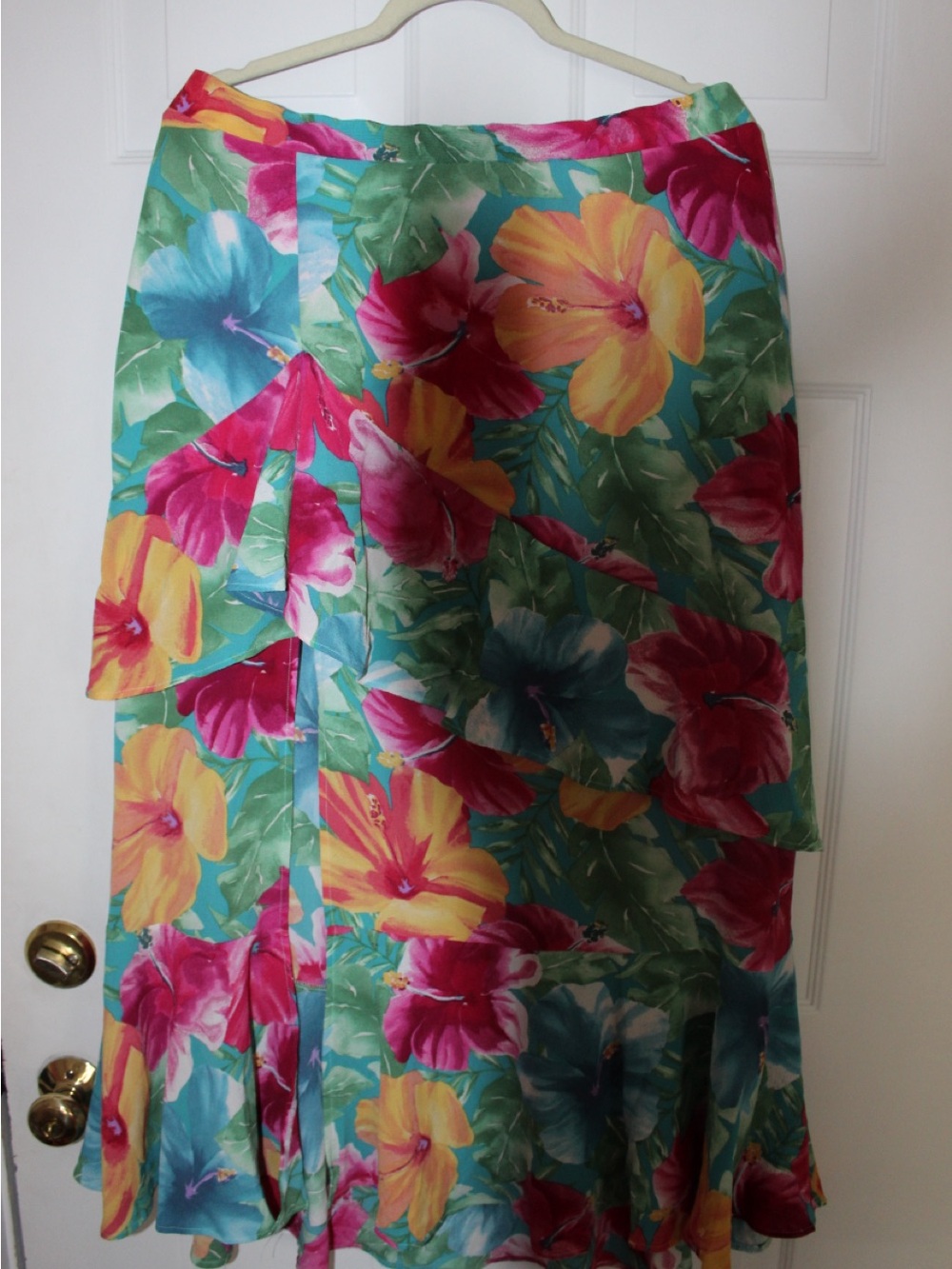 Show Me Your MuMu Tropical Floral Midi Skirt - Teal, Pink, Yellow, Green